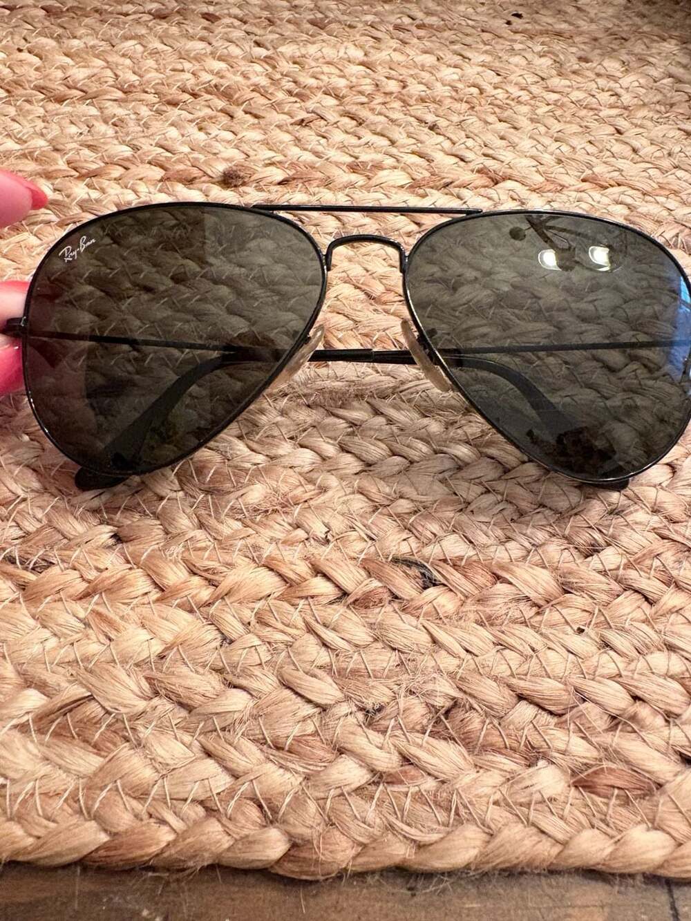 Ray-Ban RB3025 Aviator Large Metal Sunglasses Black Frame